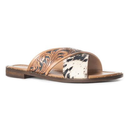 Myra Chappy Leather Slip-On Sandals
