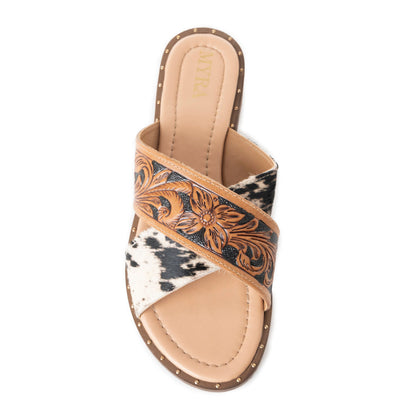 Myra Chappy Leather Slip-On Sandals