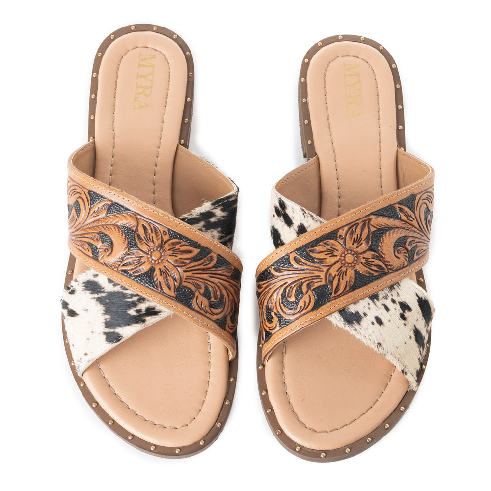 Myra Chappy Leather Slip-On Sandals