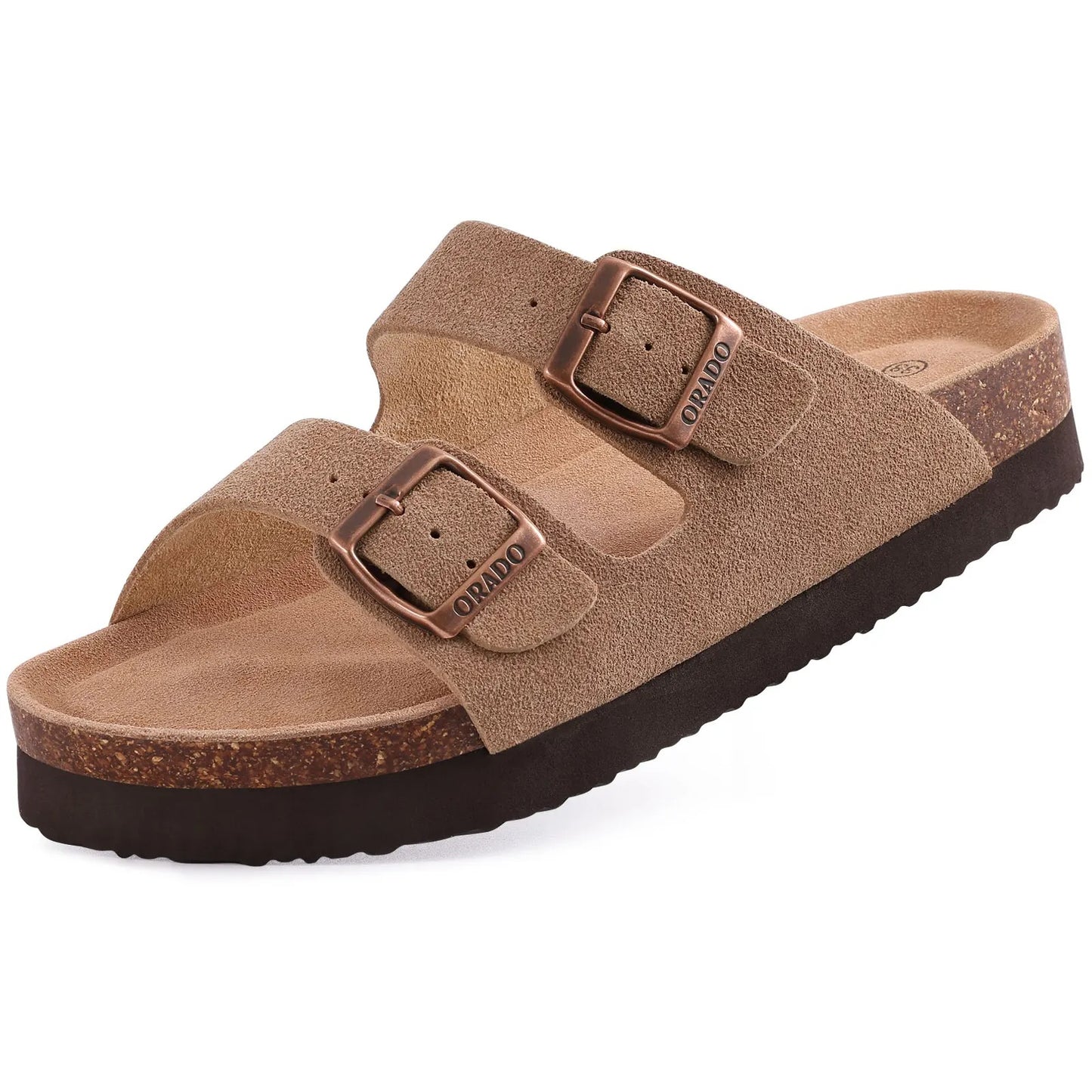 SAND DUAL BUCKLE COMFORT SLIDE