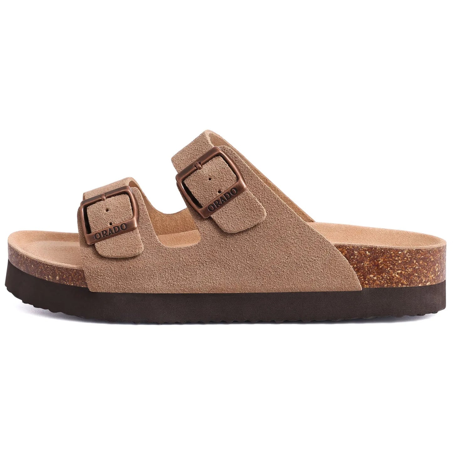 SAND DUAL BUCKLE COMFORT SLIDE